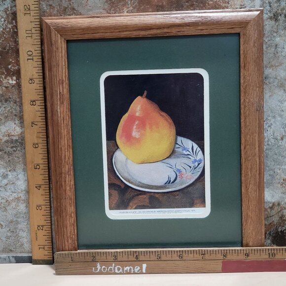 Framed Print Pear On A Plate Oil On Canvas by American Artist Joseph Stella 1925 - Picture 7 of 13